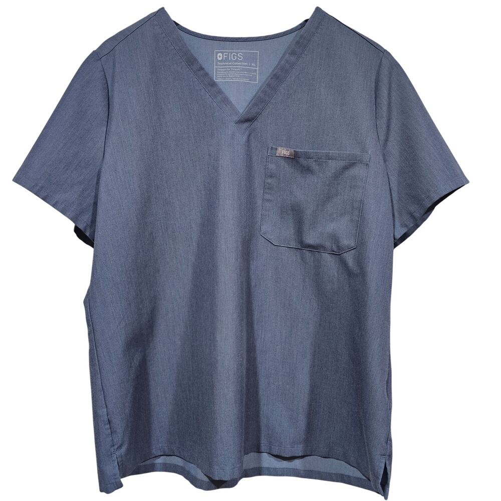 Figs Technical Collection Catarina Scrub Top XL Blue Stretch